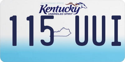 KY license plate 115UUI