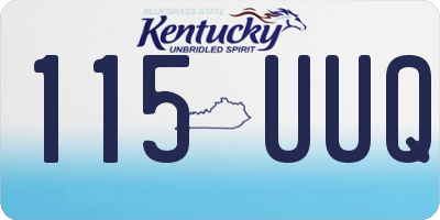 KY license plate 115UUQ
