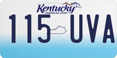 KY license plate 115UVA