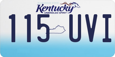 KY license plate 115UVI