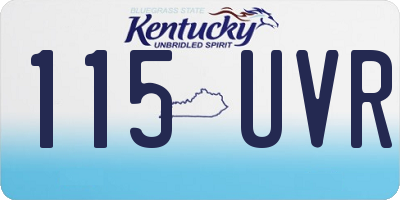 KY license plate 115UVR