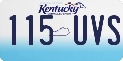 KY license plate 115UVS