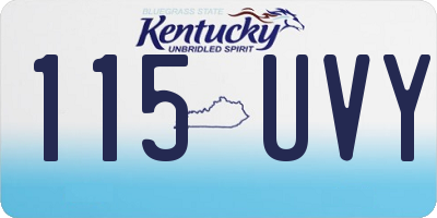 KY license plate 115UVY