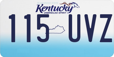 KY license plate 115UVZ