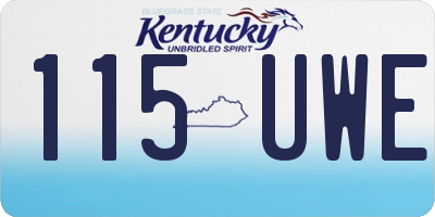 KY license plate 115UWE