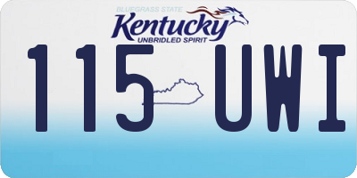 KY license plate 115UWI