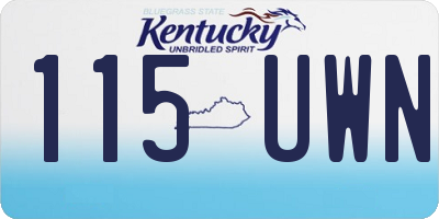 KY license plate 115UWN
