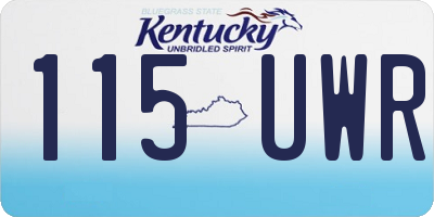 KY license plate 115UWR
