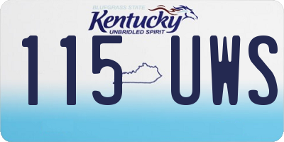 KY license plate 115UWS