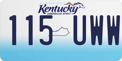 KY license plate 115UWW