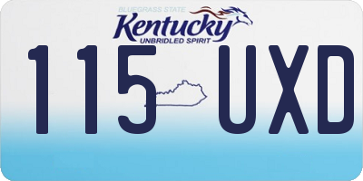 KY license plate 115UXD