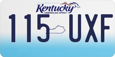 KY license plate 115UXF