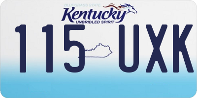 KY license plate 115UXK