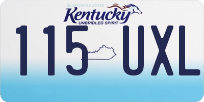 KY license plate 115UXL