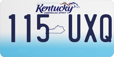 KY license plate 115UXQ