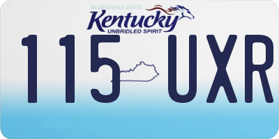 KY license plate 115UXR