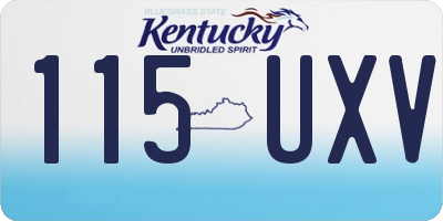 KY license plate 115UXV
