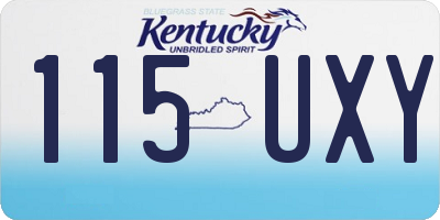 KY license plate 115UXY