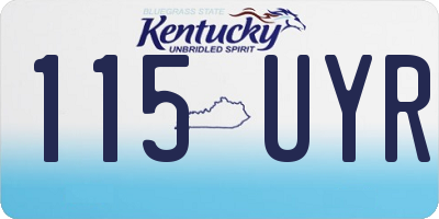 KY license plate 115UYR