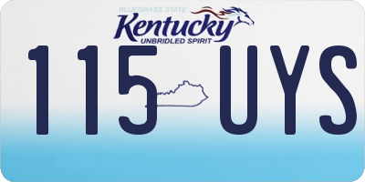 KY license plate 115UYS