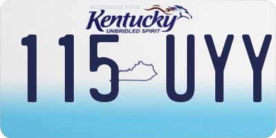 KY license plate 115UYY