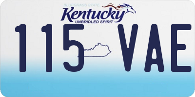 KY license plate 115VAE