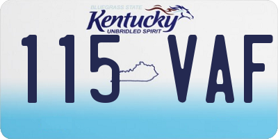 KY license plate 115VAF