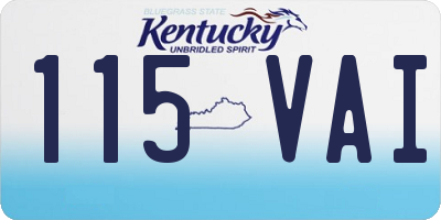 KY license plate 115VAI
