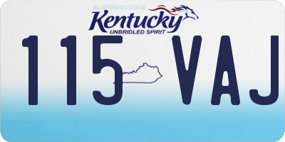 KY license plate 115VAJ