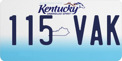 KY license plate 115VAK