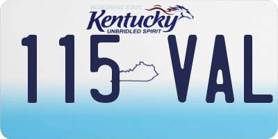 KY license plate 115VAL