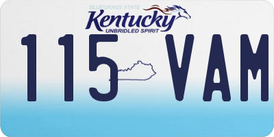 KY license plate 115VAM