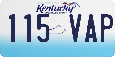 KY license plate 115VAP