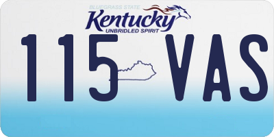 KY license plate 115VAS