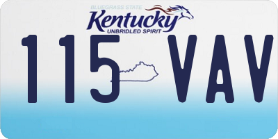 KY license plate 115VAV
