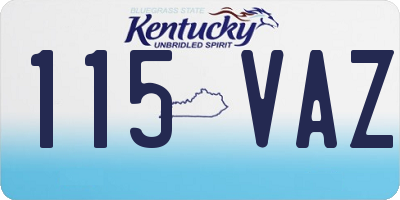 KY license plate 115VAZ