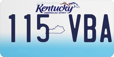 KY license plate 115VBA