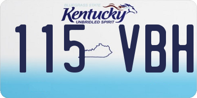 KY license plate 115VBH
