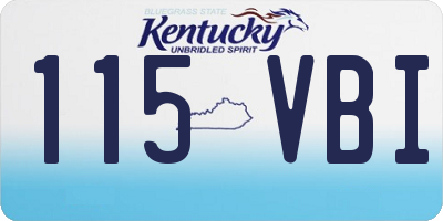 KY license plate 115VBI