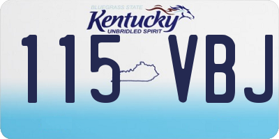 KY license plate 115VBJ