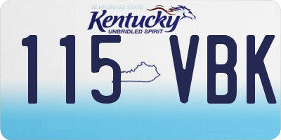 KY license plate 115VBK