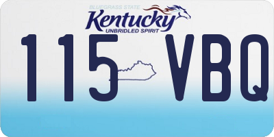 KY license plate 115VBQ
