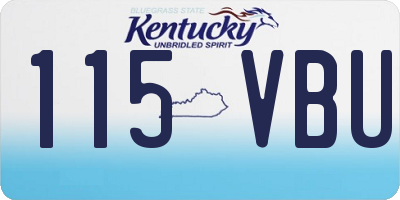 KY license plate 115VBU