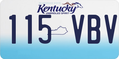 KY license plate 115VBV
