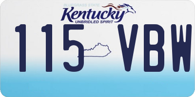 KY license plate 115VBW