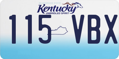 KY license plate 115VBX