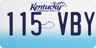 KY license plate 115VBY