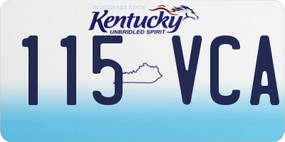 KY license plate 115VCA
