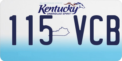 KY license plate 115VCB