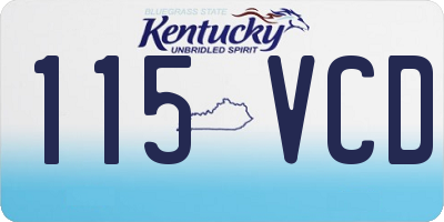 KY license plate 115VCD